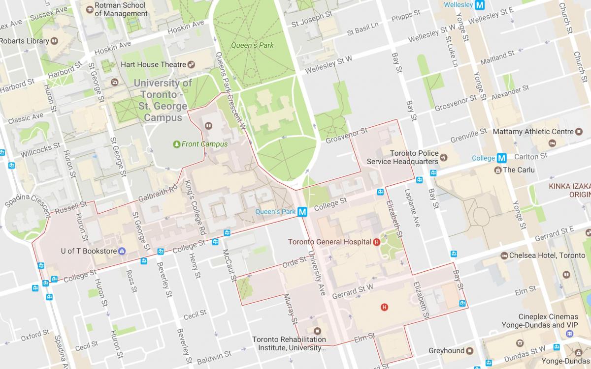 Mapa da Descoberta do Distrito de bairro de Toronto