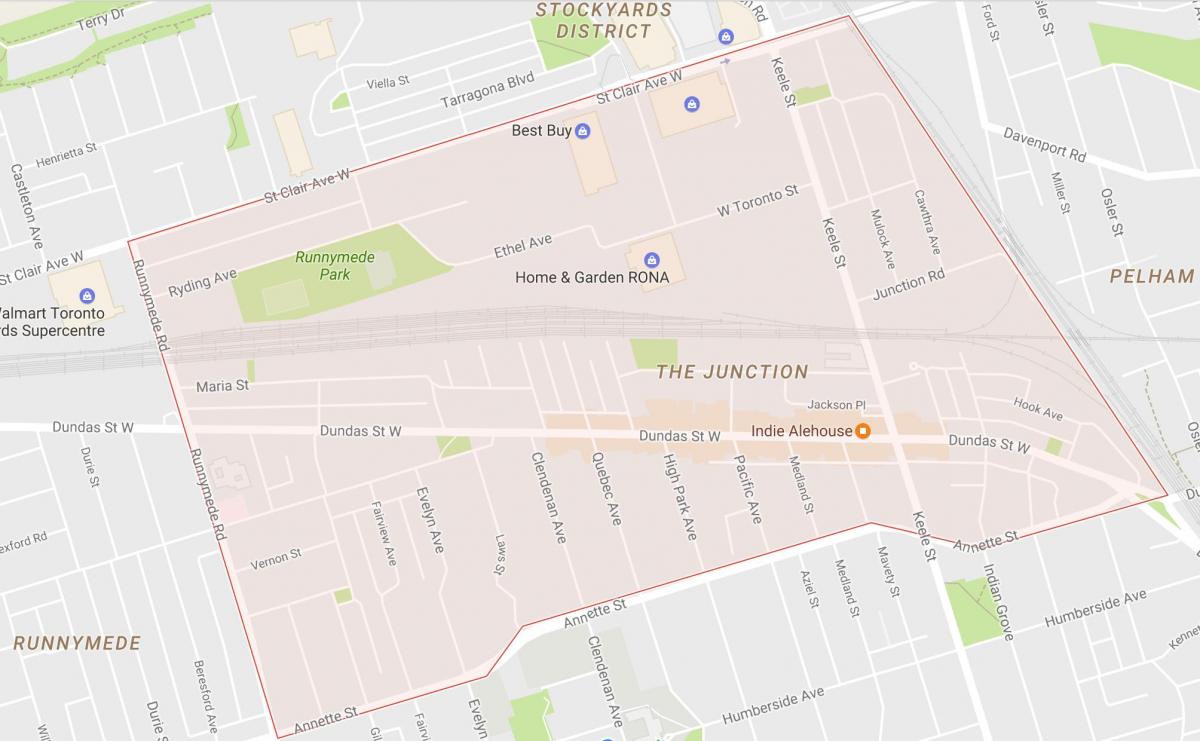 Mapa do Entroncamento do bairro de Toronto