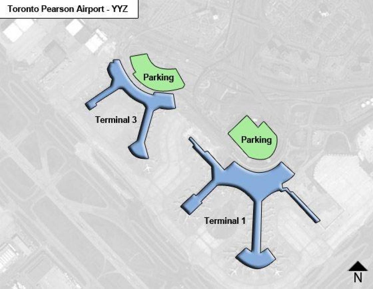 Mapa de Toronto Pearson aeroporto do Canadá