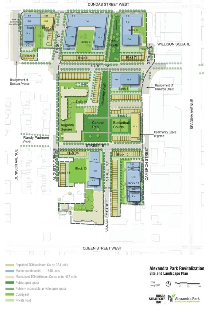 Mapa de Alexandra park revitalização de Toronto
