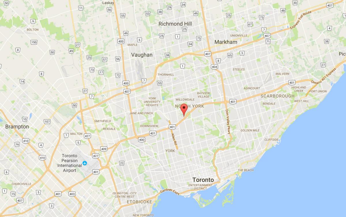 Mapa da Armadura Alturas distrito de Toronto