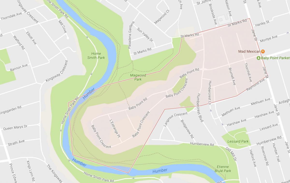 Mapa do Bebê do Ponto de bairro de Toronto