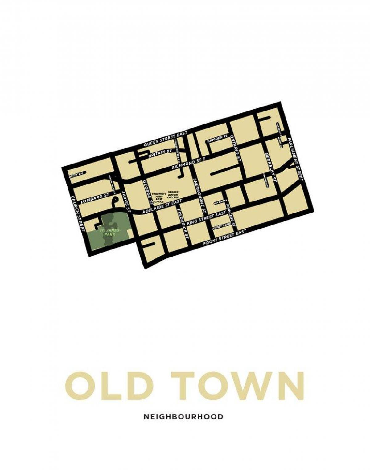 Mapa do Bairro Antigo da Cidade de Toronto