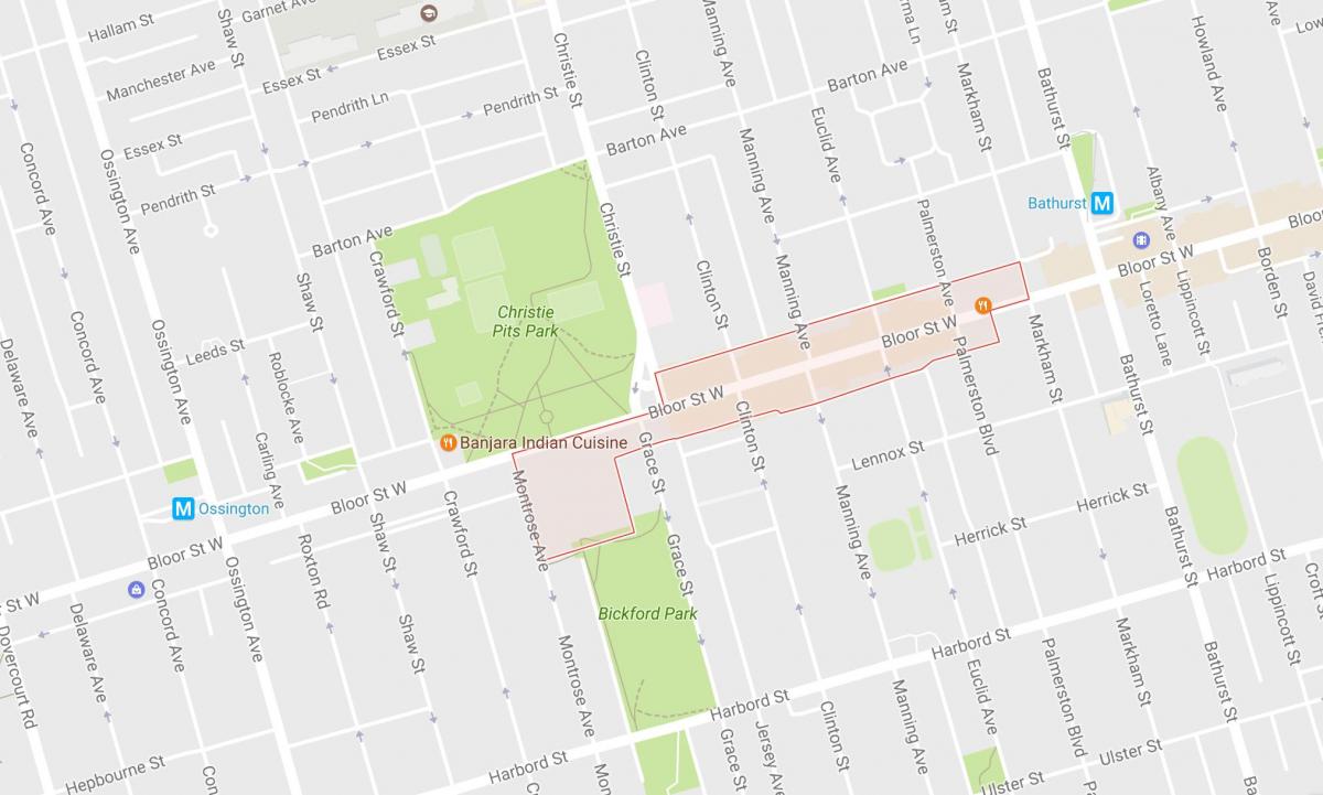 Mapa do bairro de koreatown bairro de Toronto
