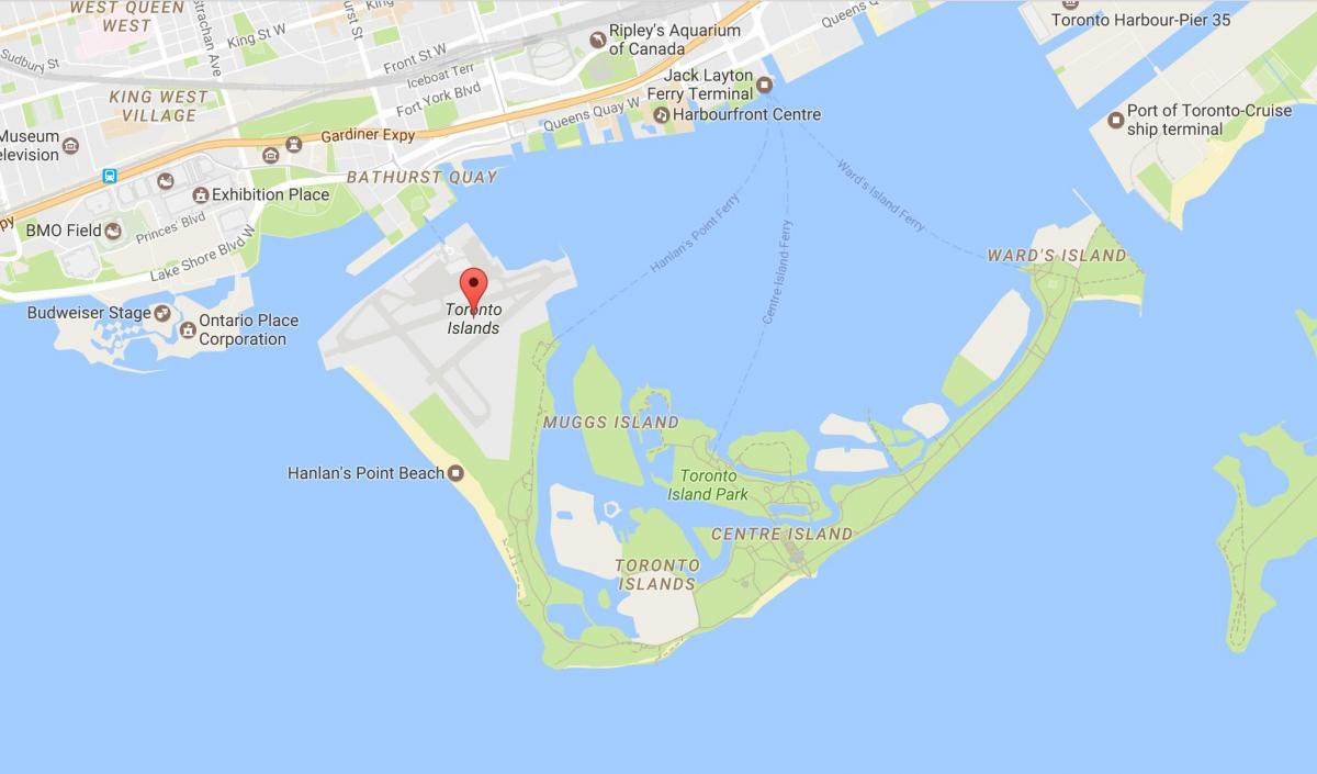 Mapa do bairro de Ilhas de Toronto bairro de Toronto