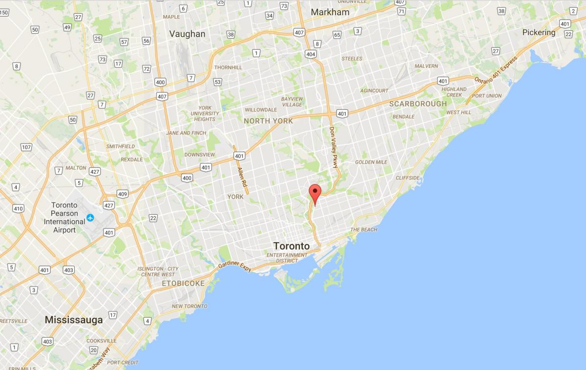 Mapa de Broadview Norte do distrito de Toronto