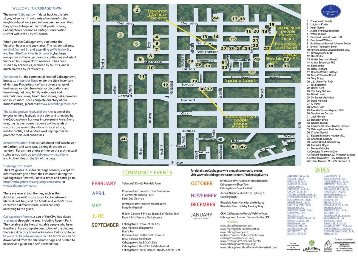 Mapa de Cabbagetown eventos de Toronto