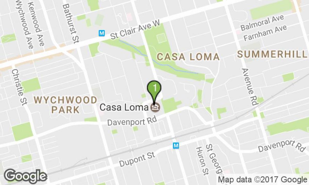 Mapa da Casa Loma Toronto