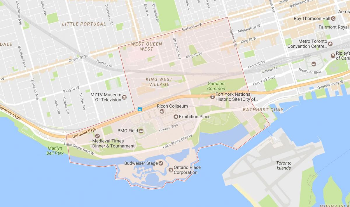 Mapa de Niagara bairro de Toronto