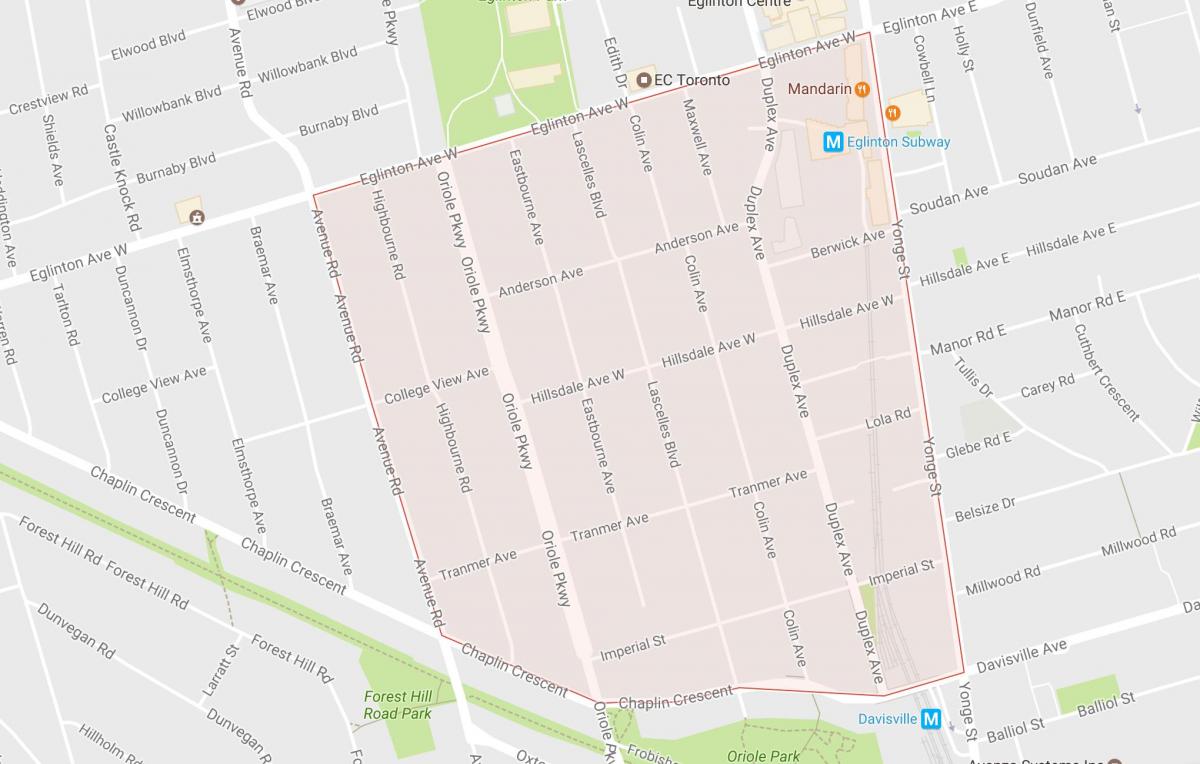 Mapa de Chaplin Quintas bairro de Toronto