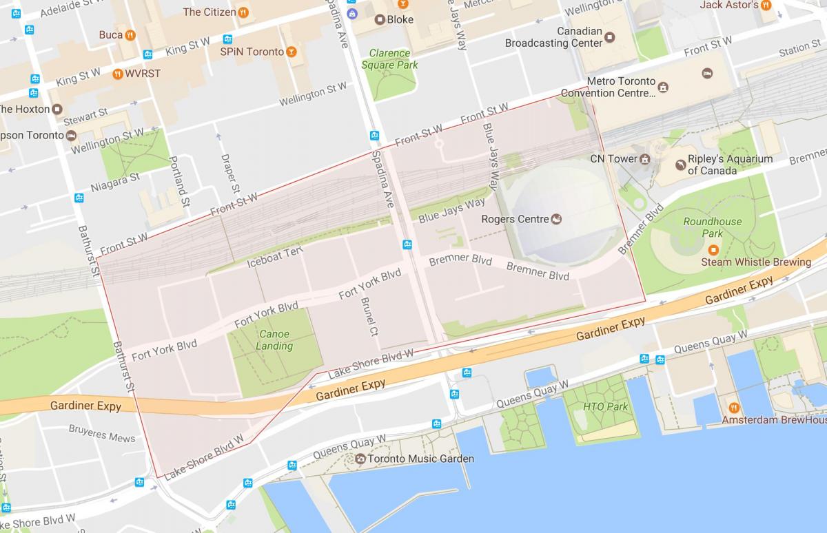 Mapa de CityPlace bairro de Toronto