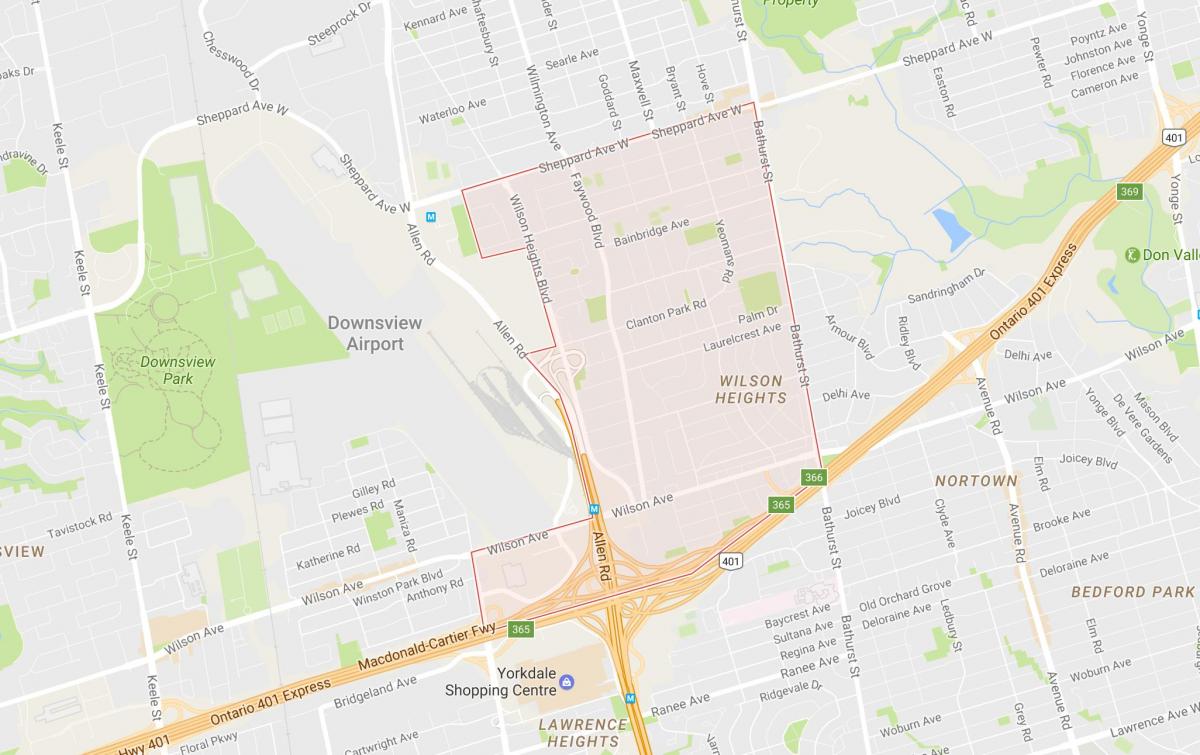 Mapa de Clanton Parque bairro de Toronto