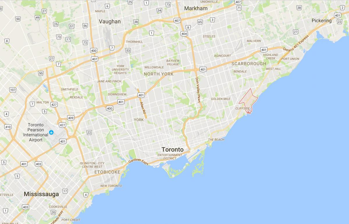 Mapa de Cliffcrest distrito de Toronto
