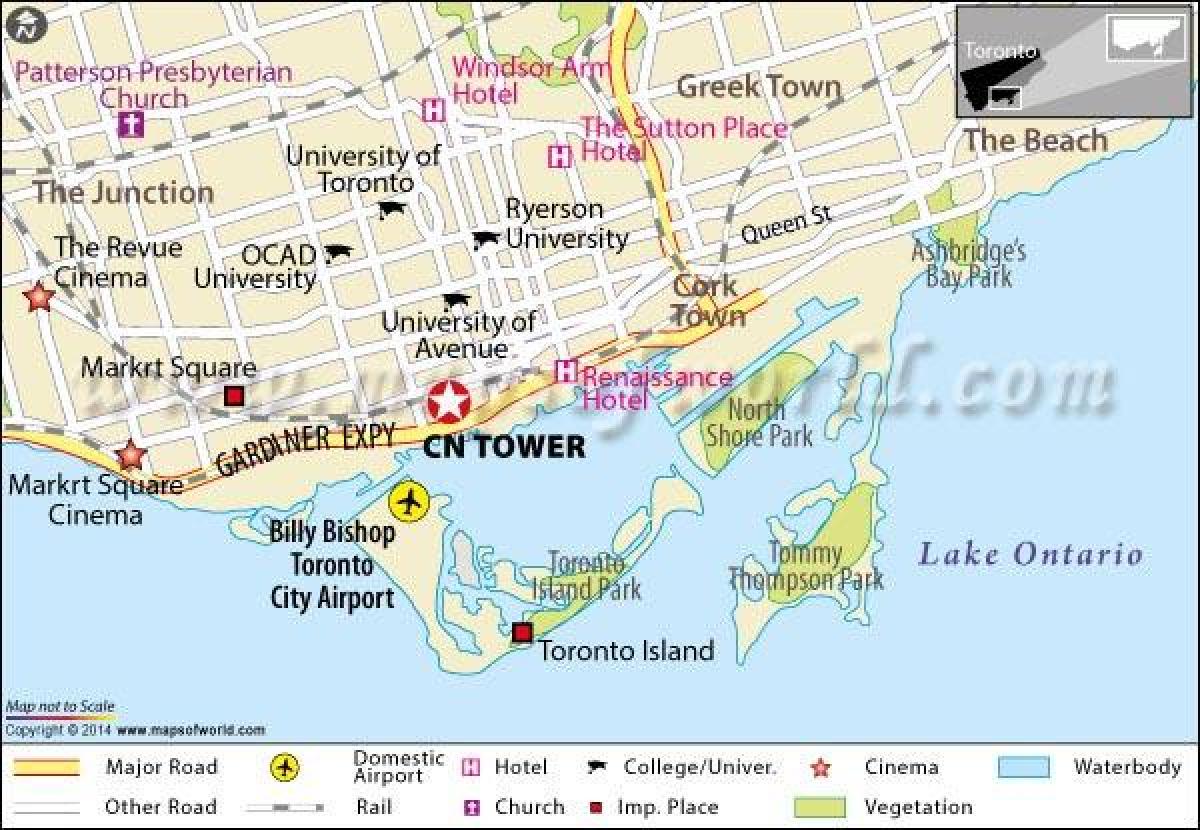 Mapa da CN tower de Toronto