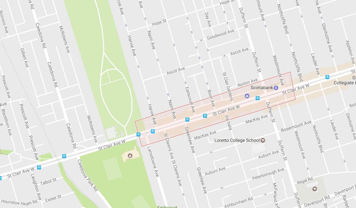 Mapa de Corso Italia bairro de Toronto
