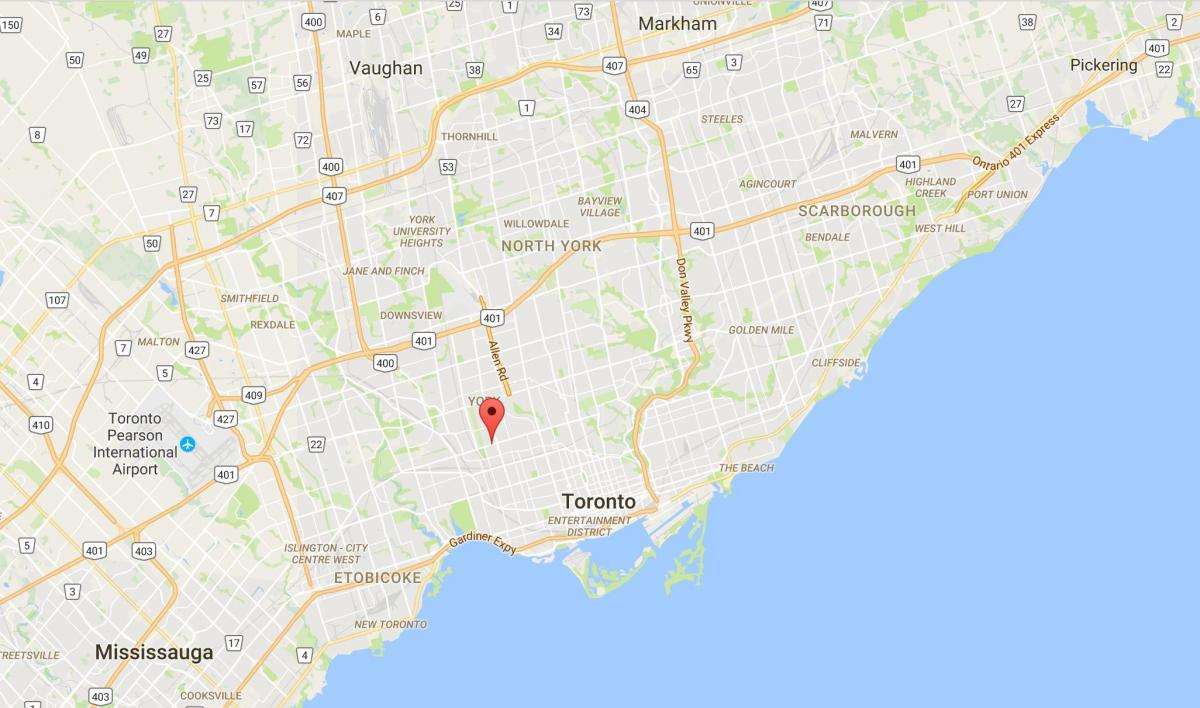 Mapa de Corso Italia distrito de Toronto