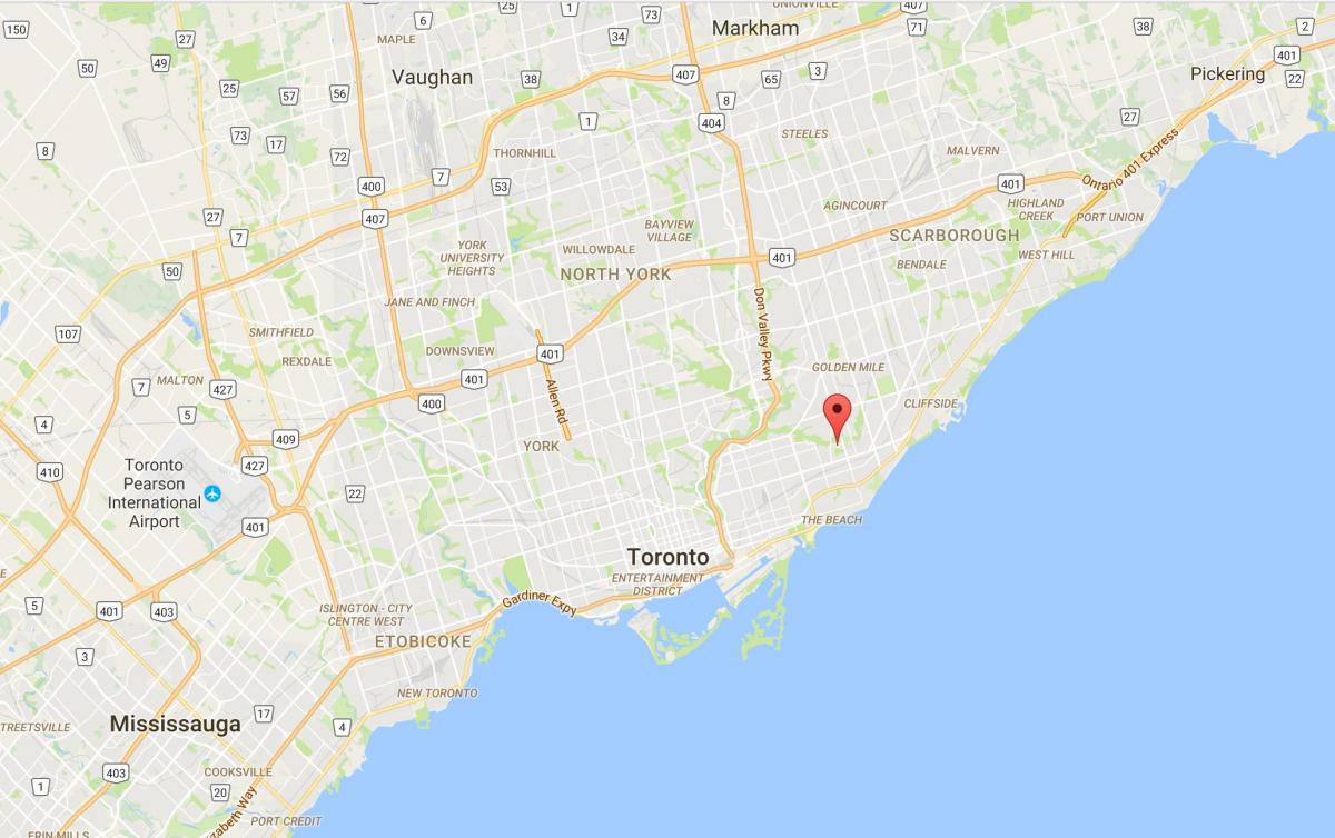 Mapa da Crescente distrito da Cidade de Toronto