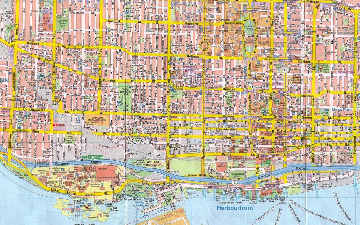 Mapa da Cidade de Toronto no Canadá