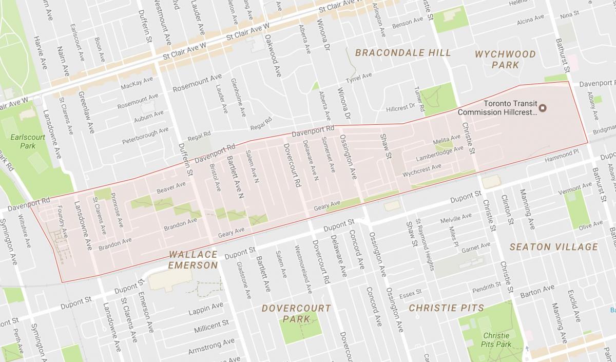 Mapa de Davenport bairro de Toronto