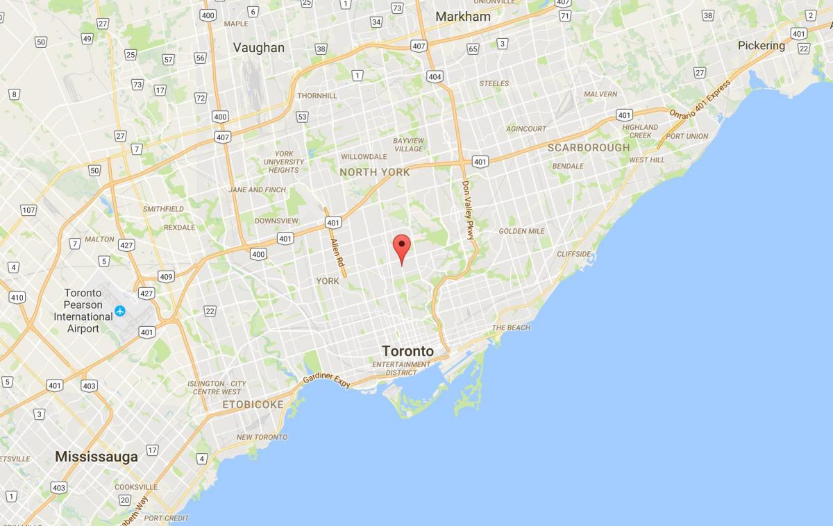 Mapa de Davisville Aldeia do distrito de Toronto