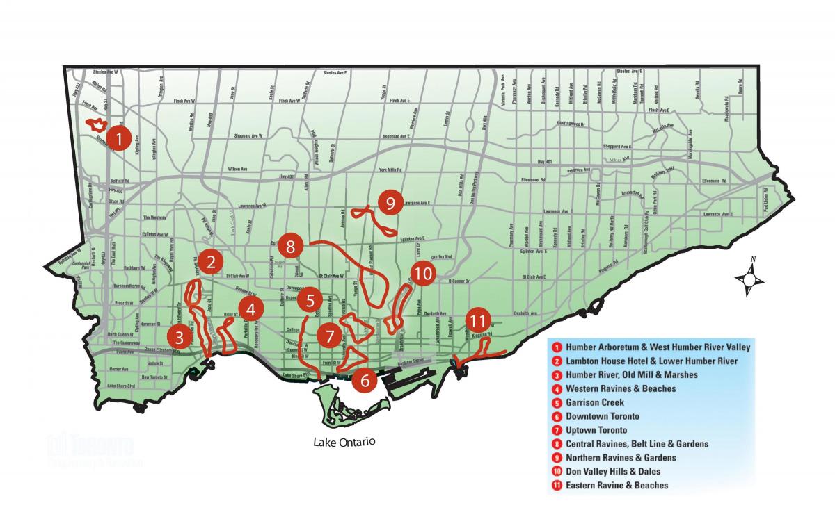 Mapa da descoberta de pé Toronto