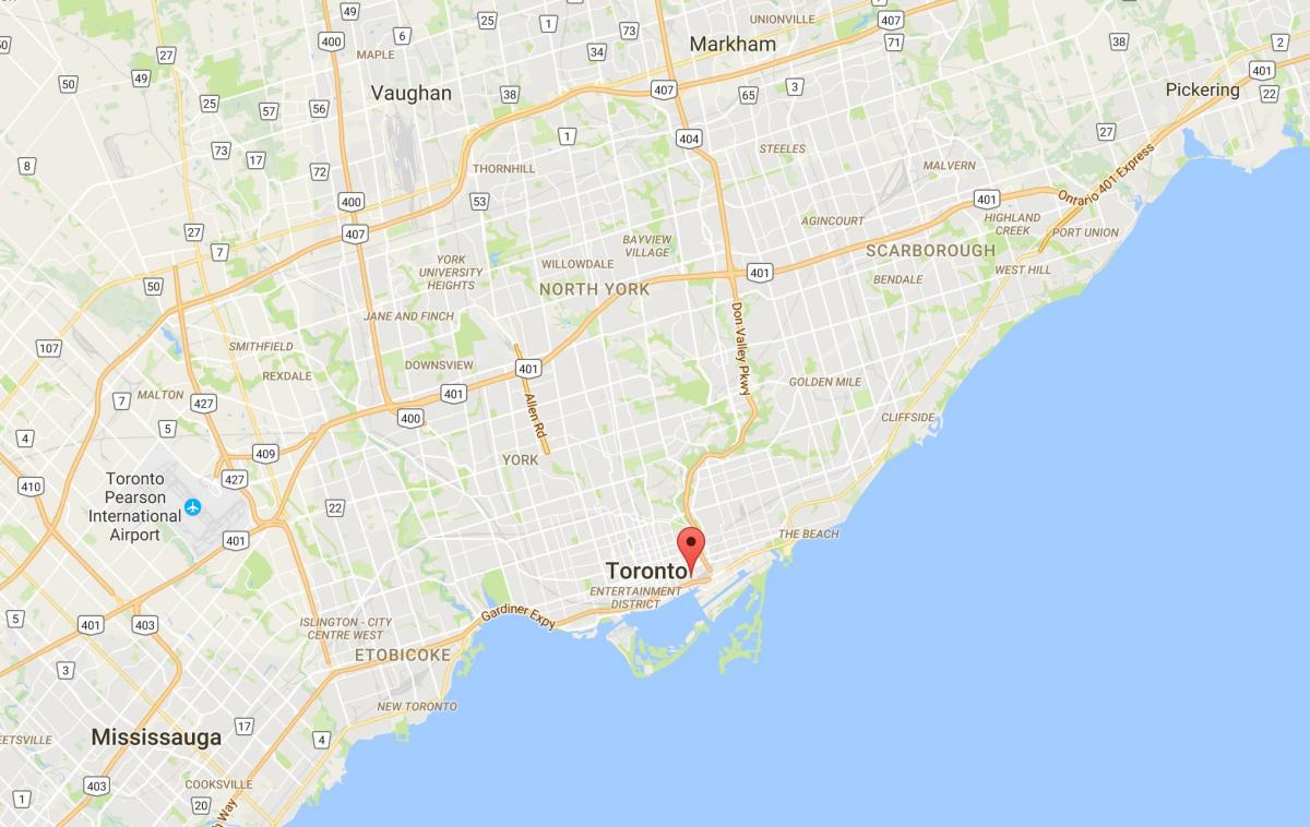 Mapa do Distrito Distillery district de Toronto