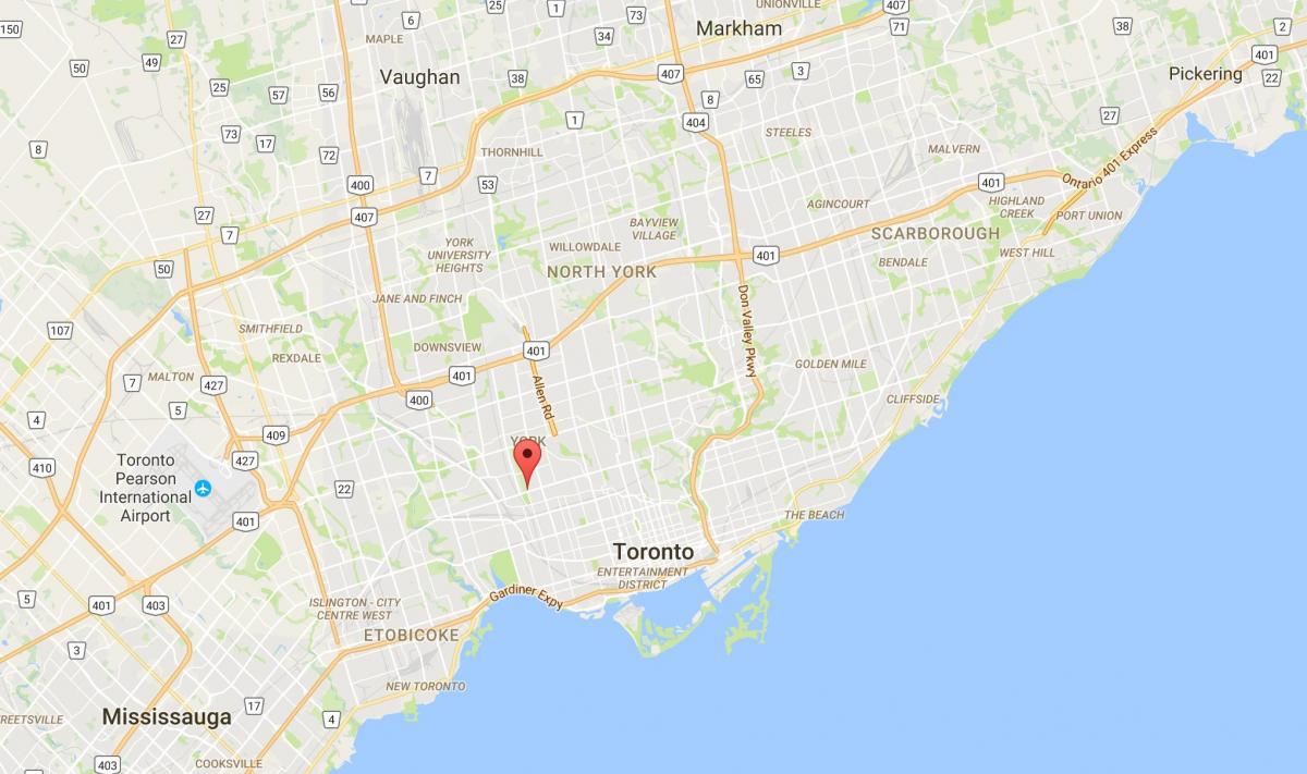 Mapa de Earlscourt distrito de Toronto