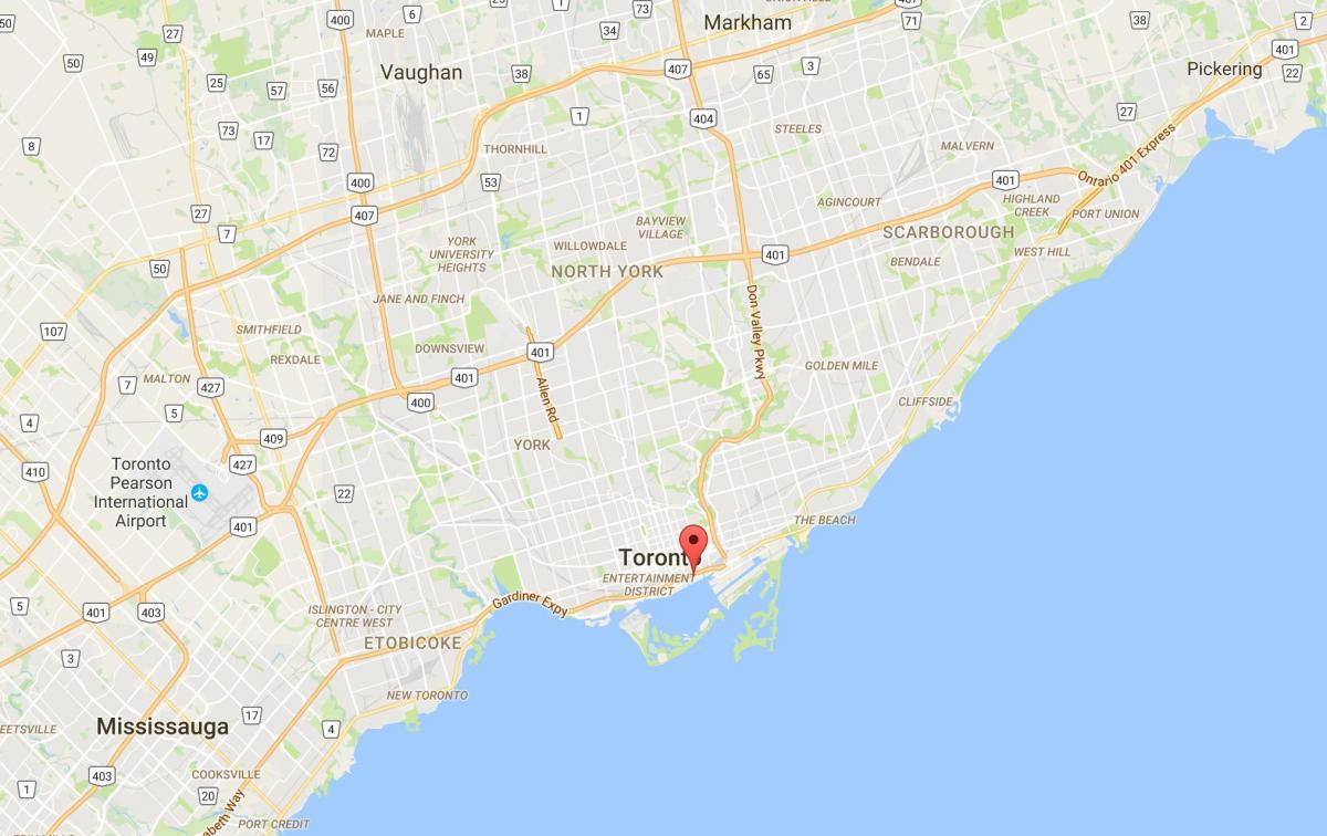 Mapa de East Bayfront distrito de Toronto