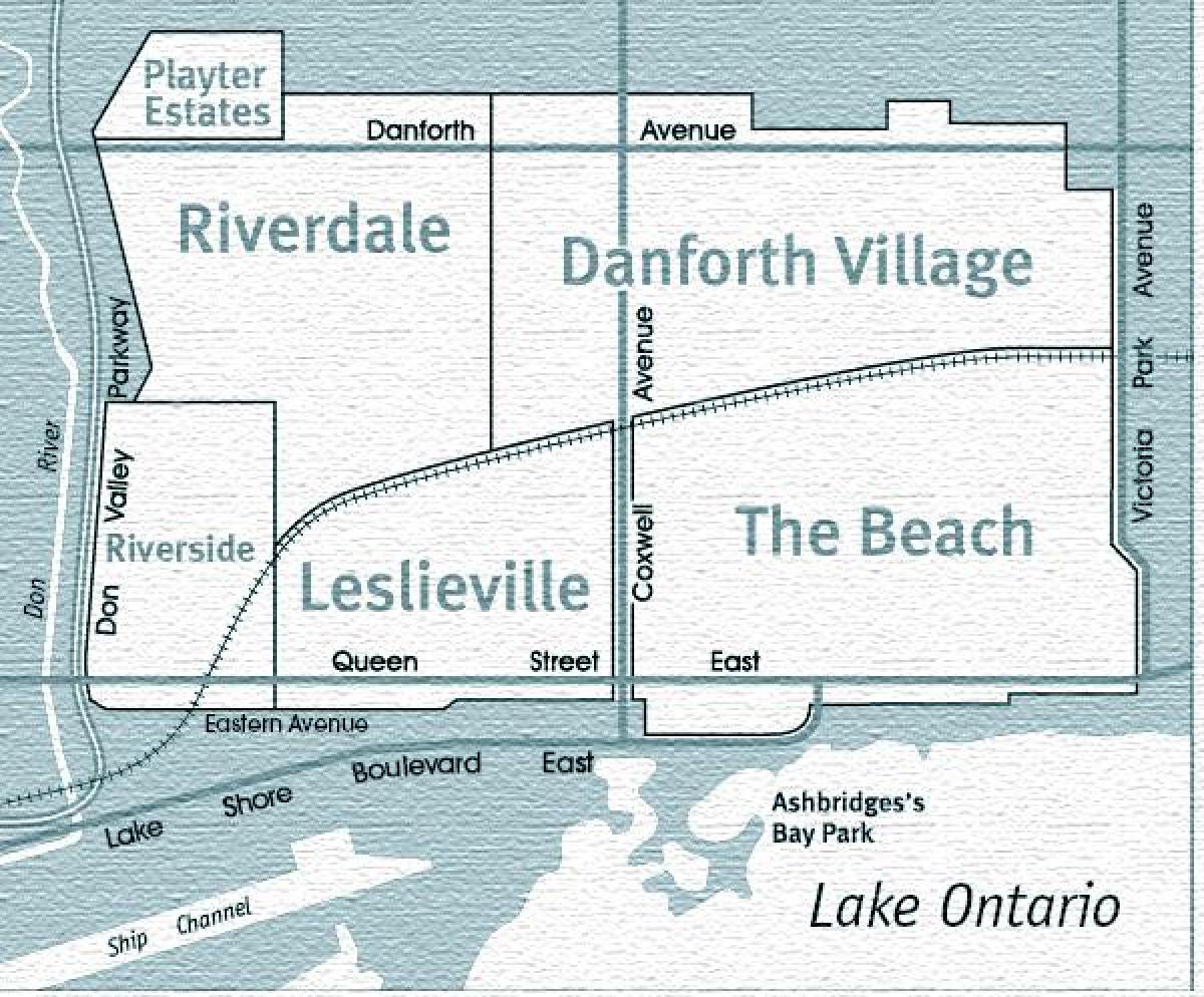 Mapa de East end Toronto