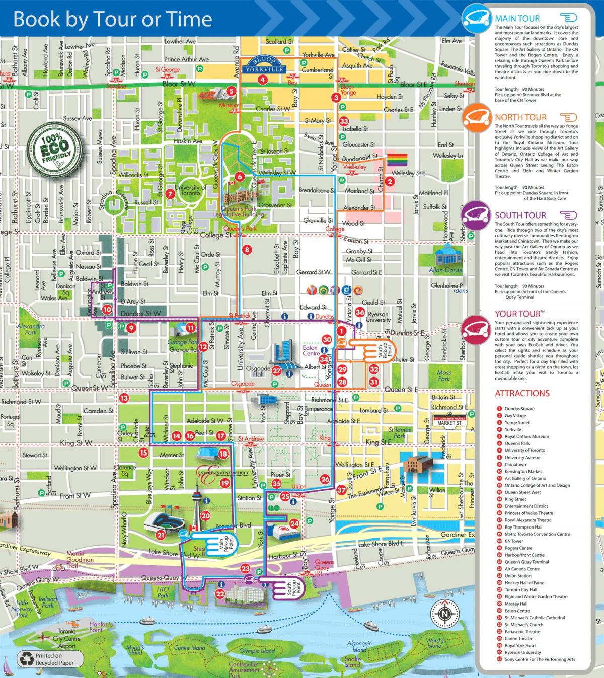 Mapa de Eco cab passeios de Toronto