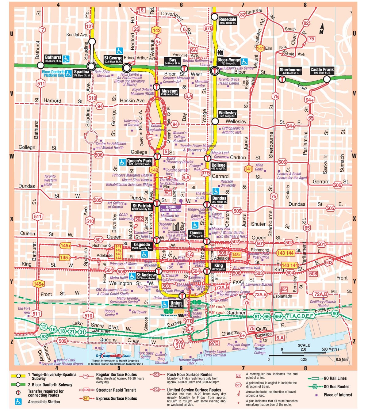 Mapa da estação de Metro de Toronto