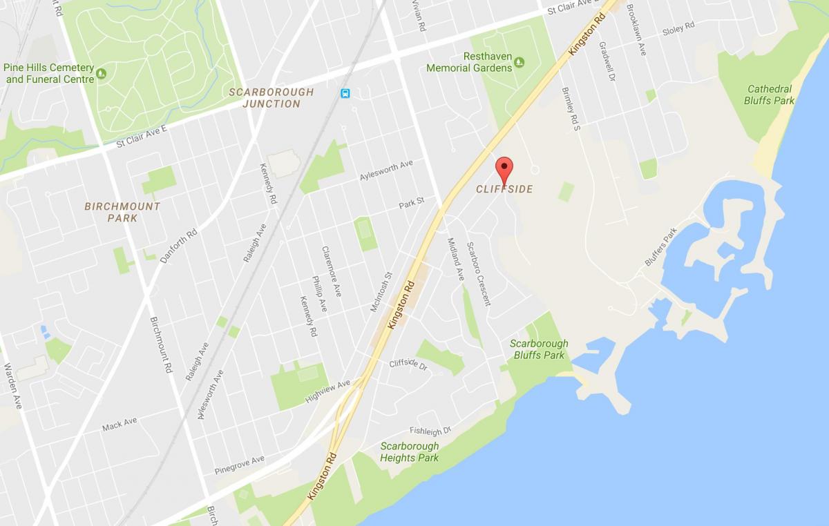 Mapa da Falésia bairro de Toronto
