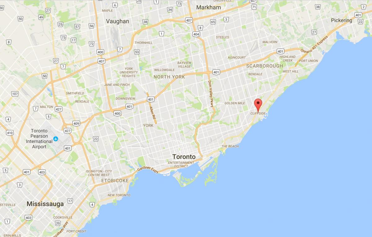 Mapa da Falésia distrito de Toronto