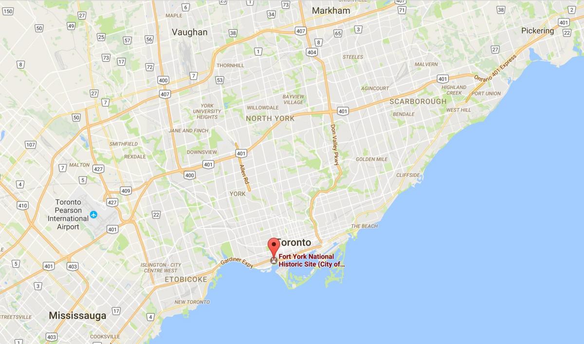 Mapa de Fort York, distrito de Toronto