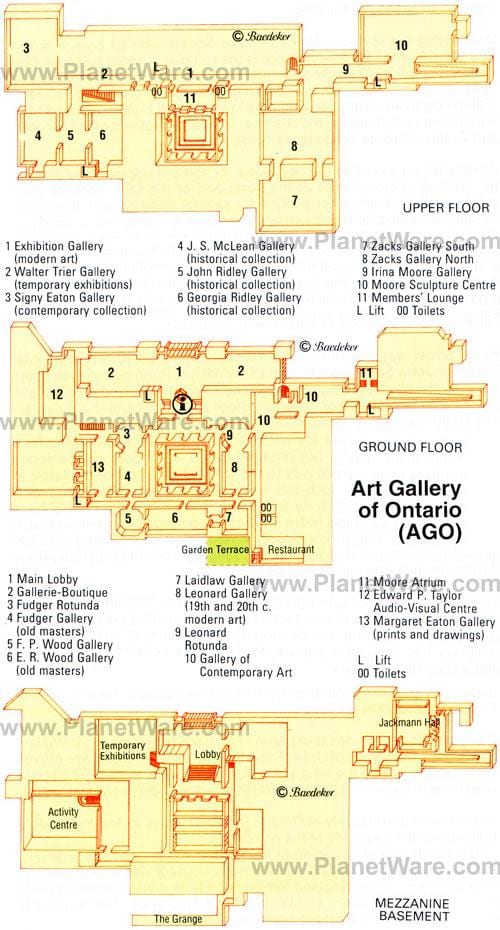 Mapa da Galeria de Arte de Ontário