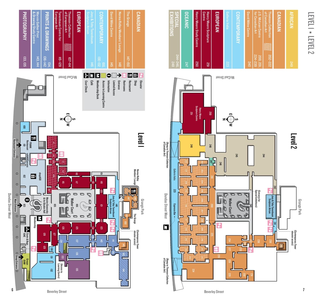 Mapa da Galeria de Arte de Ontário nível 2