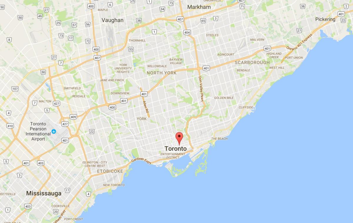 Mapa do Garden District de Toronto