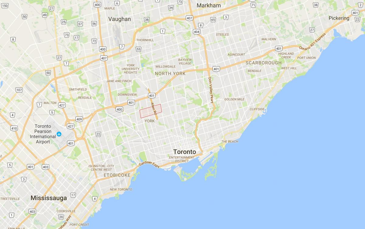 Mapa de Glen Park district de Toronto