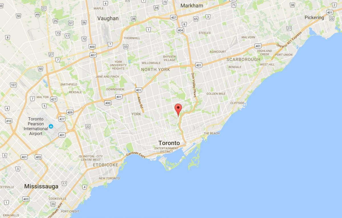 Mapa do Governador Ponte do distrito de Toronto