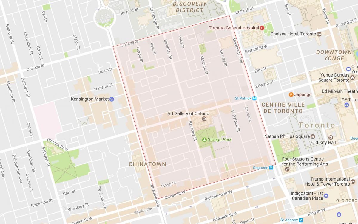 Mapa de Grange Park bairro de Toronto