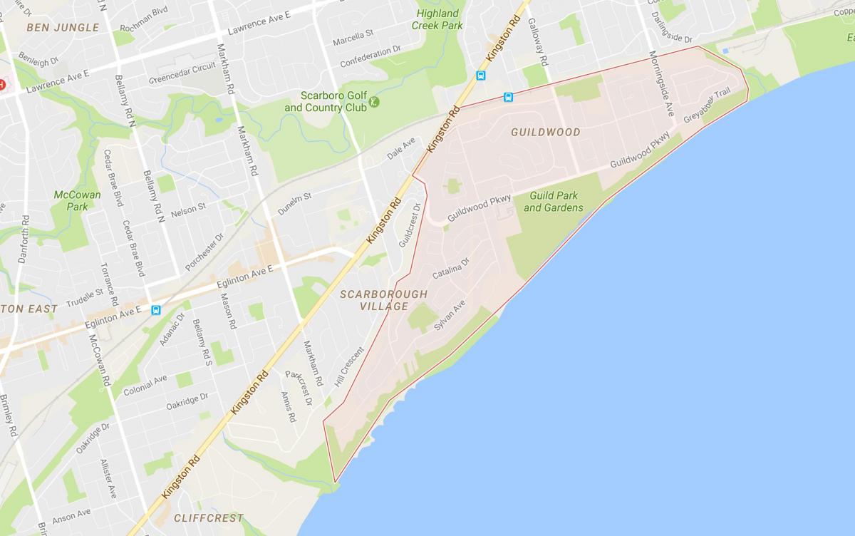 Mapa de Guildwood bairro de Toronto