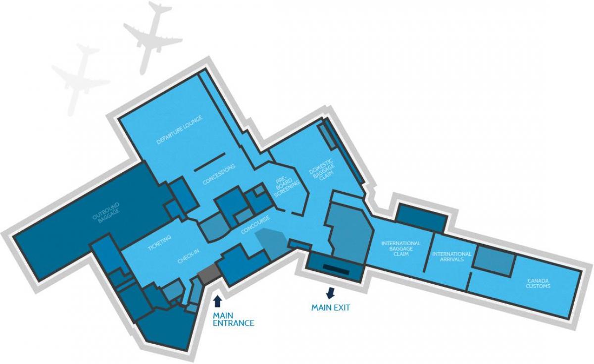 Mapa de Hamilton terminal do aeroporto