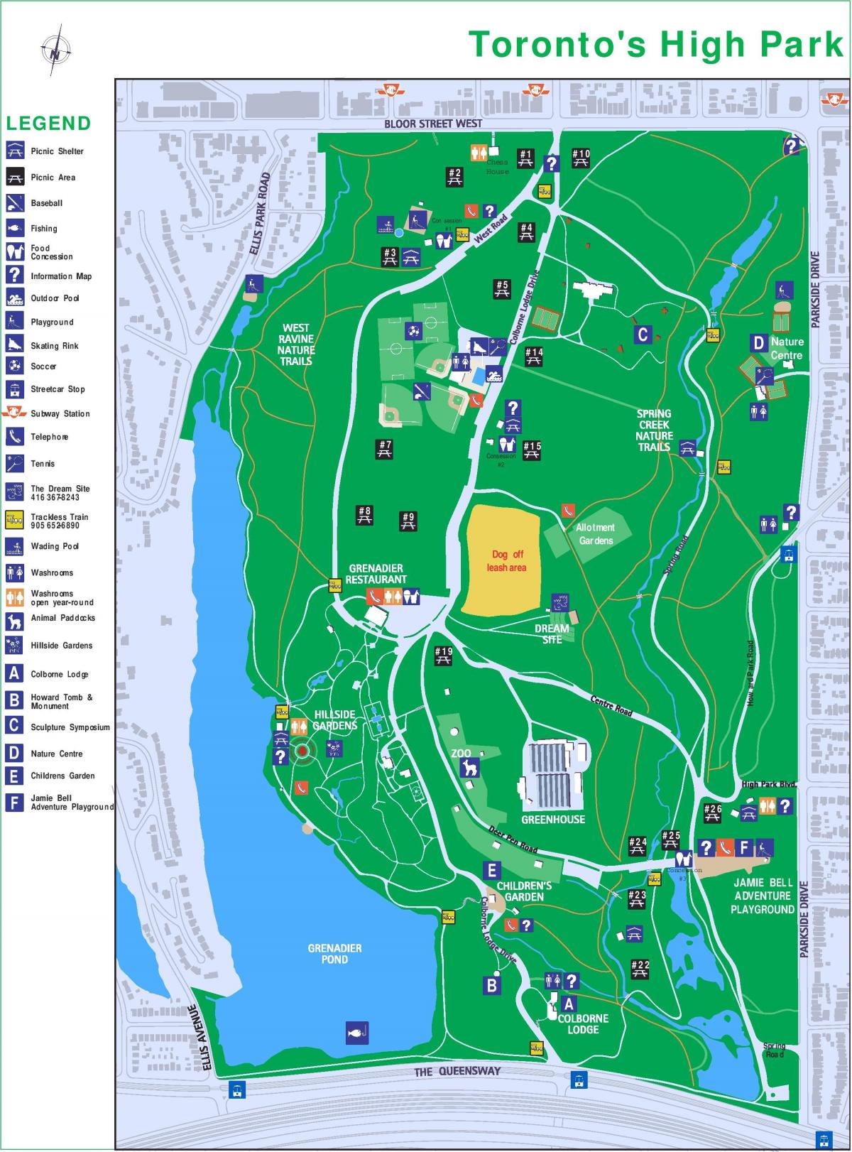 Mapa de High park lenda de Toronto