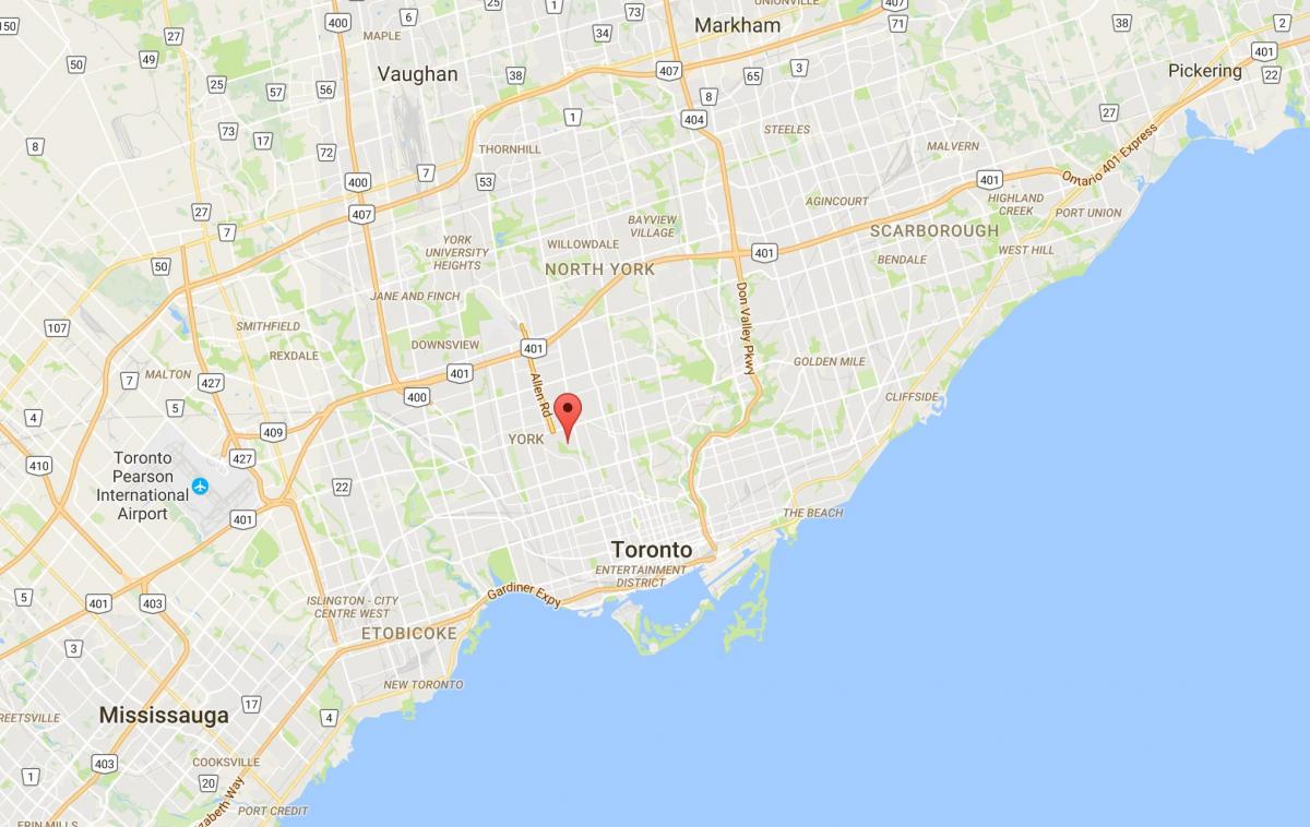 Mapa de Humewood–Cedarvale distrito de Toronto