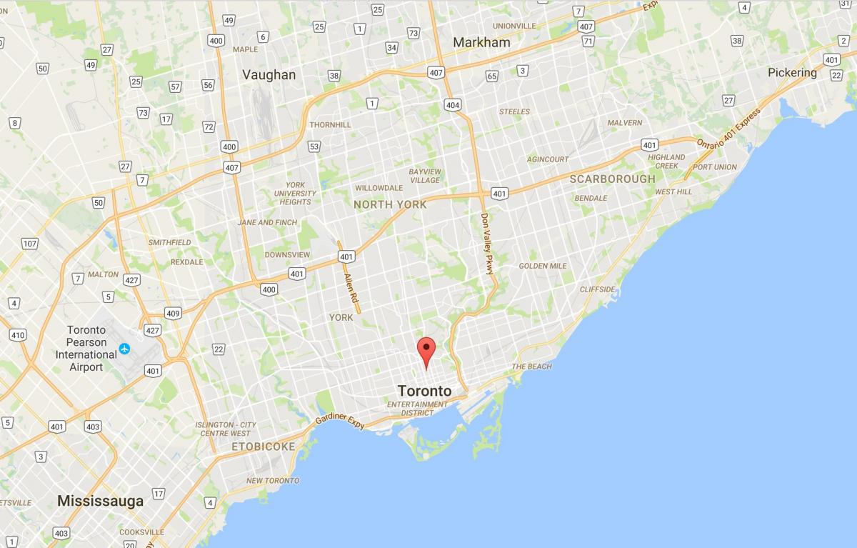 Mapa da Igreja e Wellesley distrito de Toronto