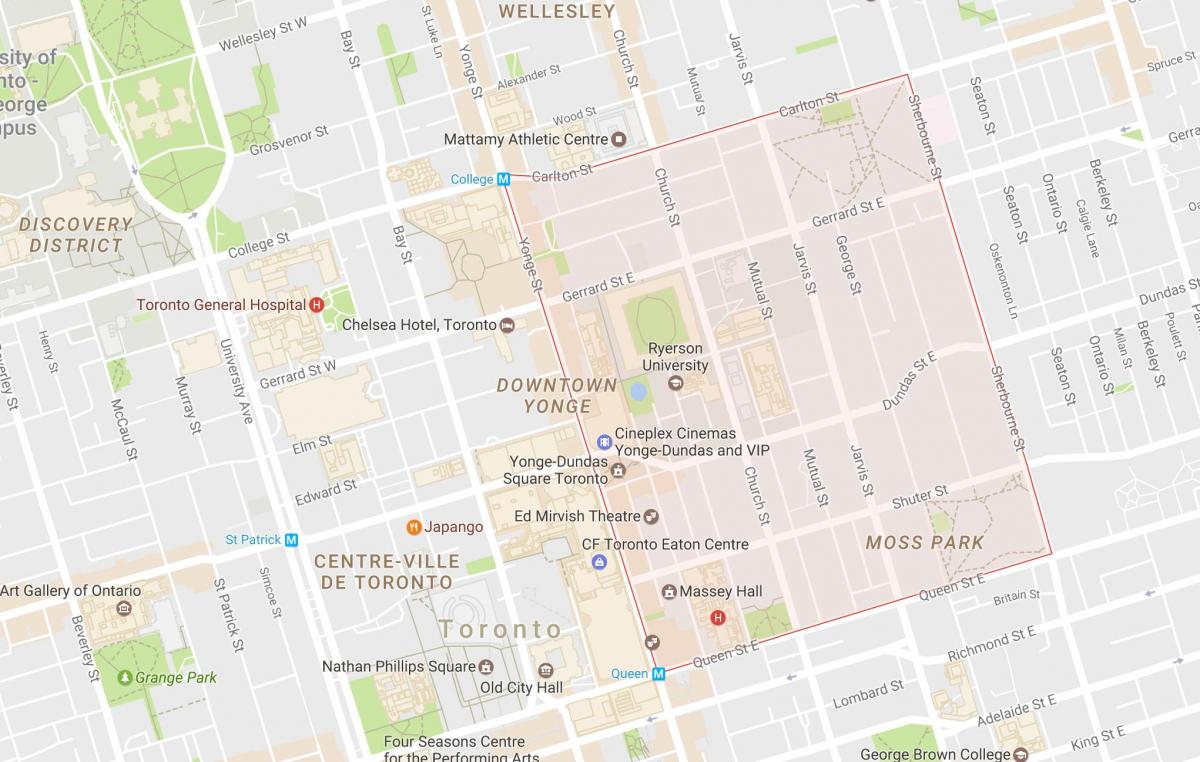 Mapa do Jardim Distrito da Cidade de Toronto