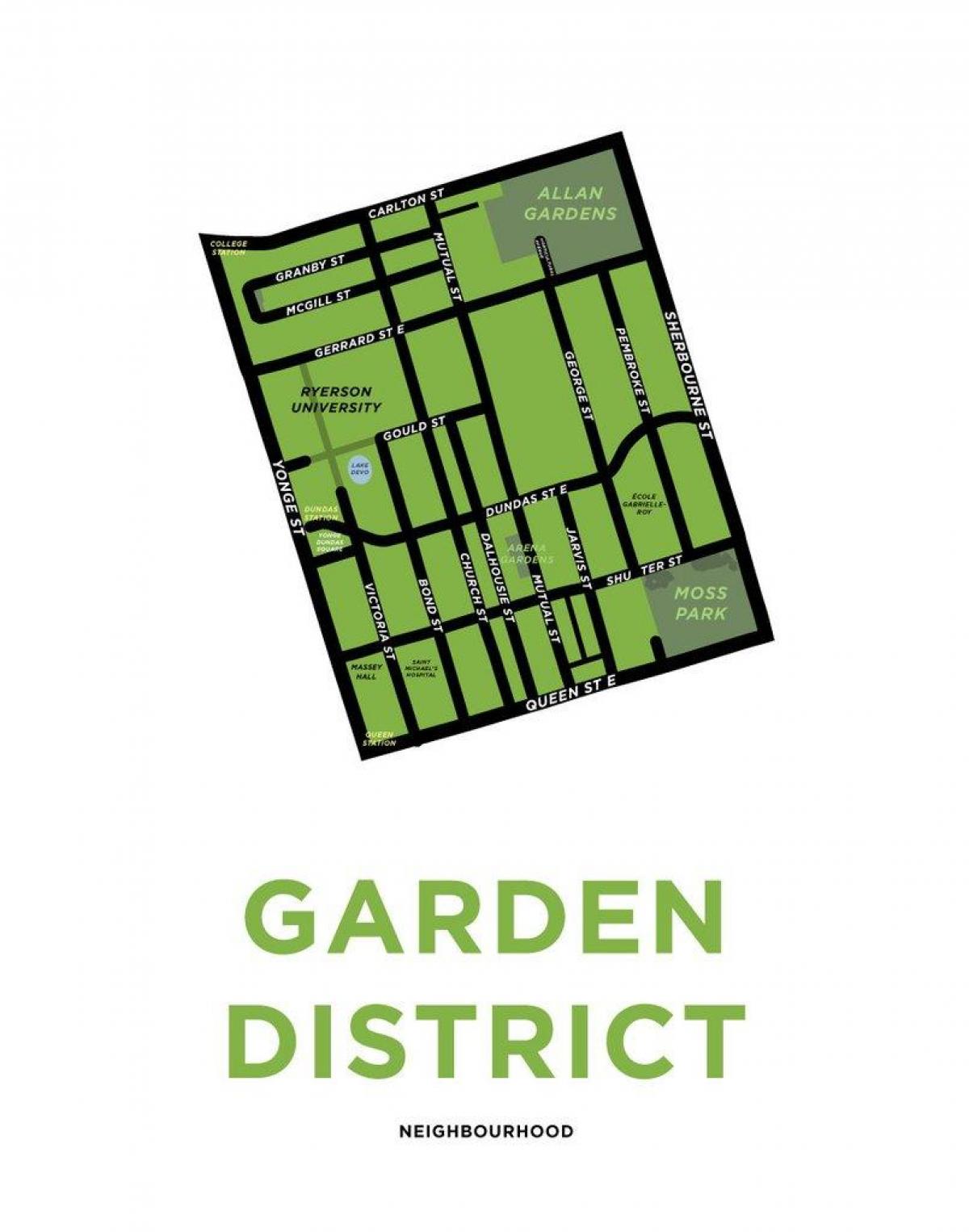 Mapa do Jardim do Distrito visão geral de Toronto
