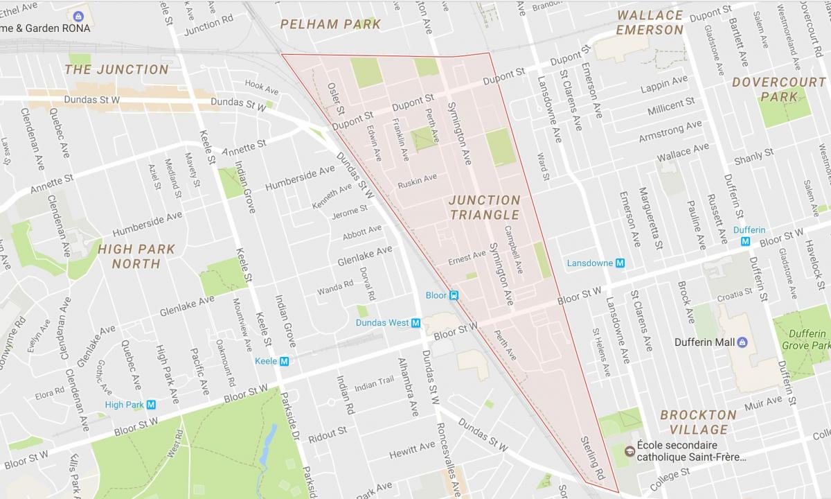 Mapa da Junção Triângulo bairro de Toronto