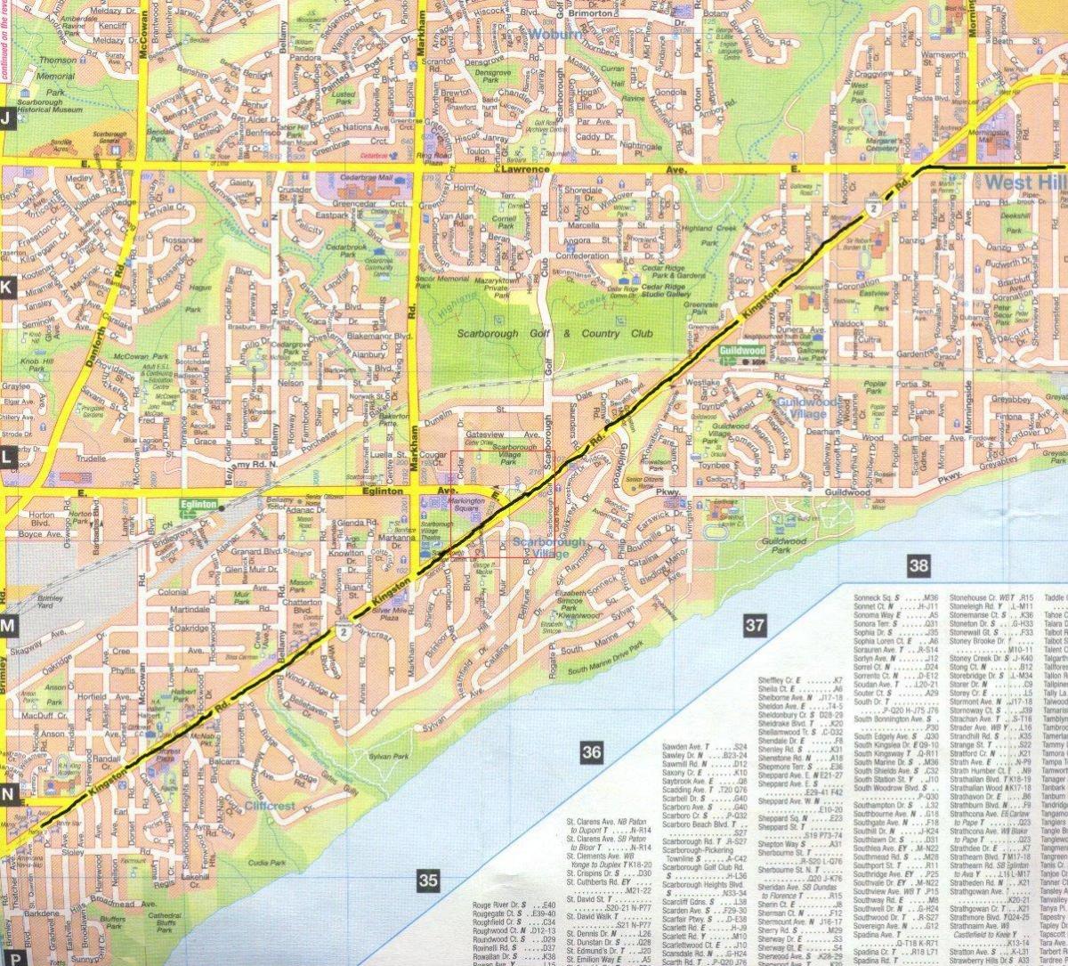 Mapa de Kingston road Toronto