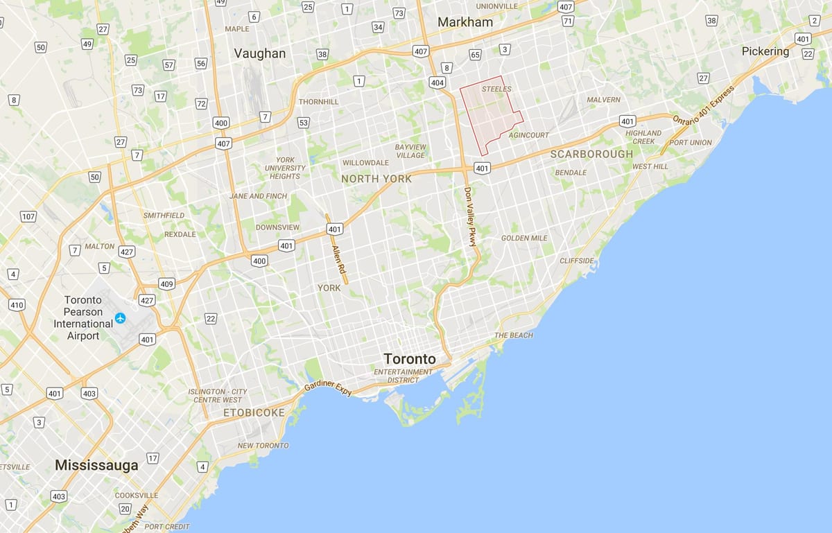 Mapa de L'Amoreaux distrito de Toronto